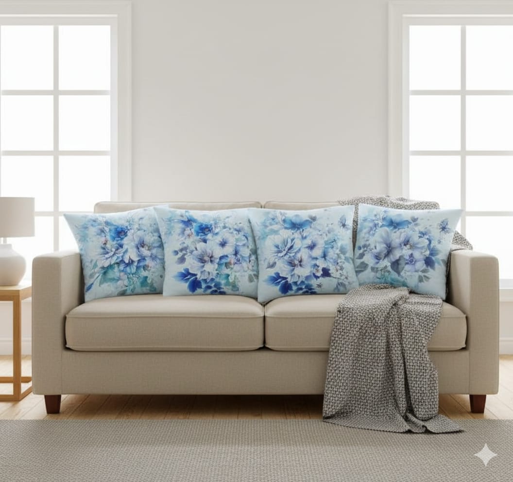 Juego 4 fundas de cojin floral 45cm x 45cm - Cojines | D' Ensueño