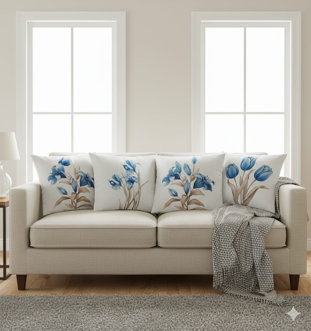 Juego 4 fundas de cojin tulipan 45cm x 45cm - Cojines | D' Ensueño