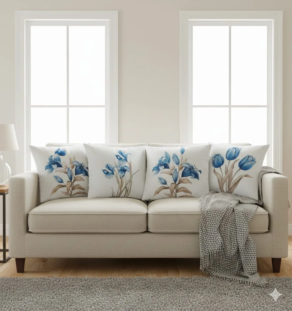 Juego 4 fundas de cojin tulipan 45cm x 45cm - Cojines | D' Ensueño