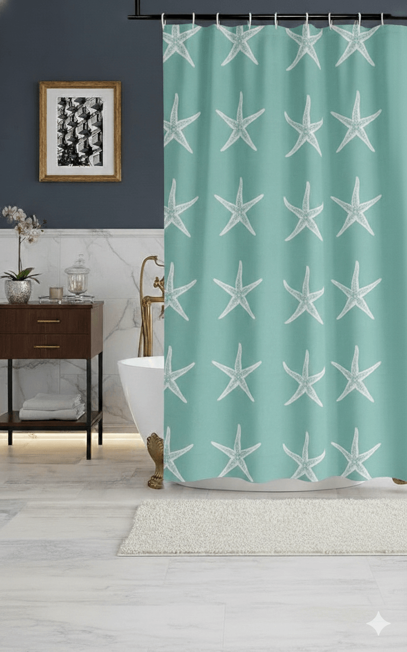 cortina-baño-verde-estrellademar