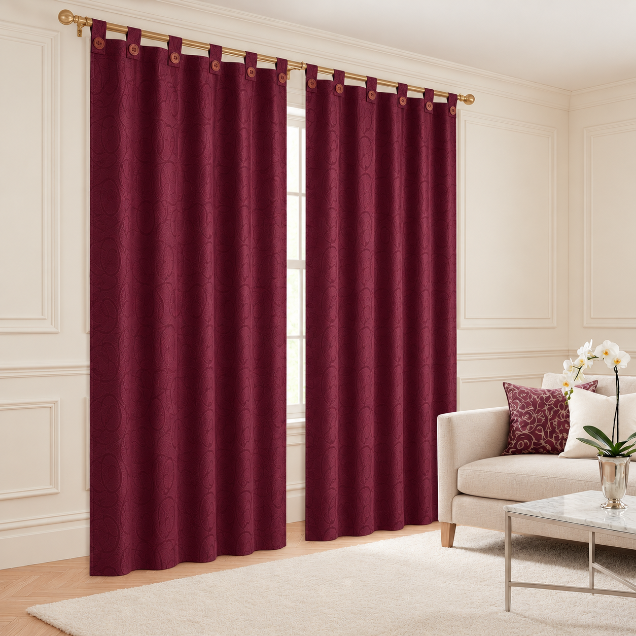 Cortina y akar botón p ast 135cmx210cm - Cortinas | D' Ensueño