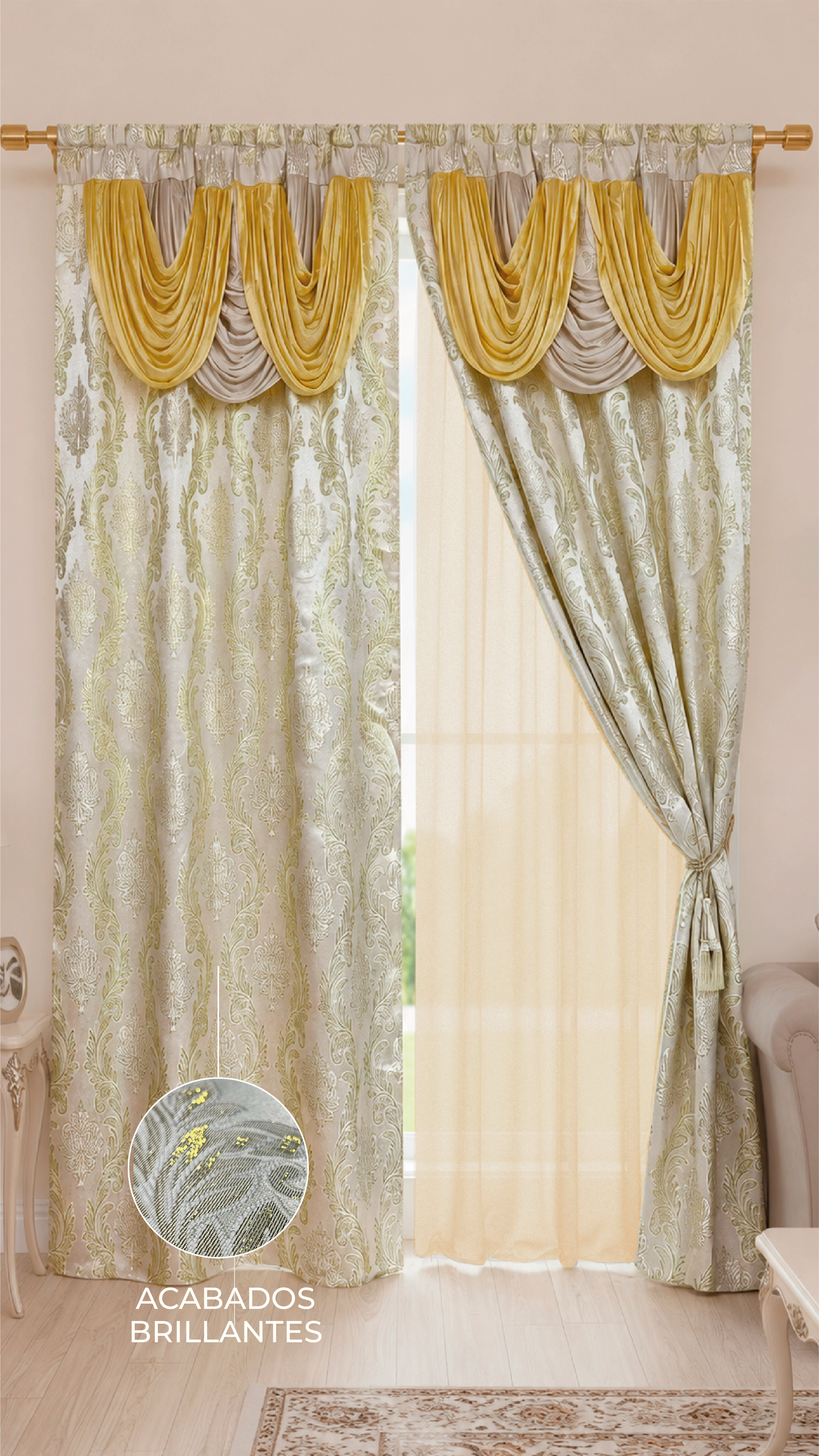 Cortina vega 140cmx210cm - Cortinas | D' Ensueño