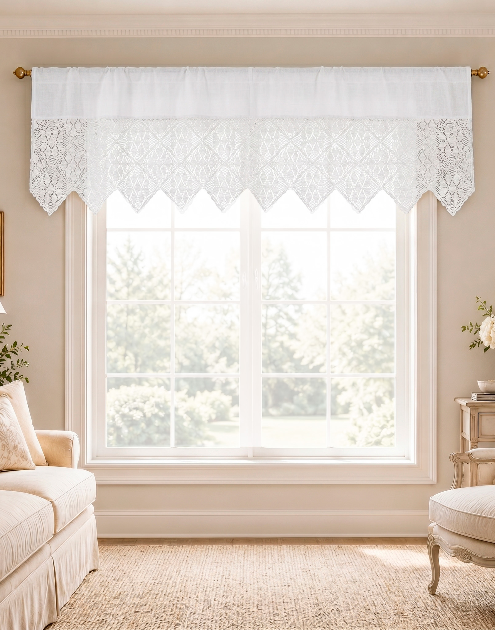 Cenefa croche 180cmx50cm - Cortinas | D' Ensueño