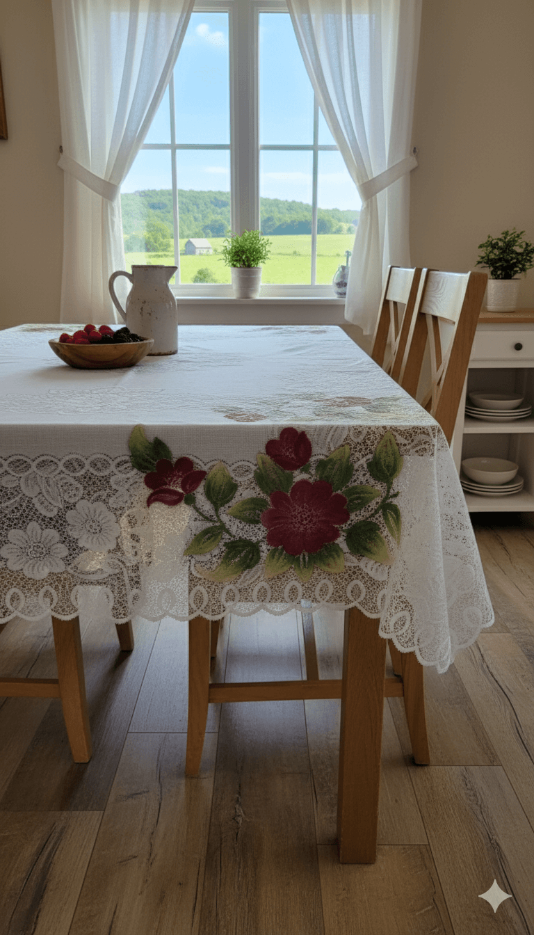 Mantel rectangular azucena - Mantelería | D' Ensueño