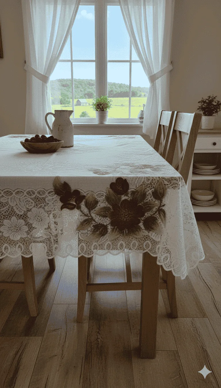 Mantel rectangular azucena - Mantelería | D' Ensueño