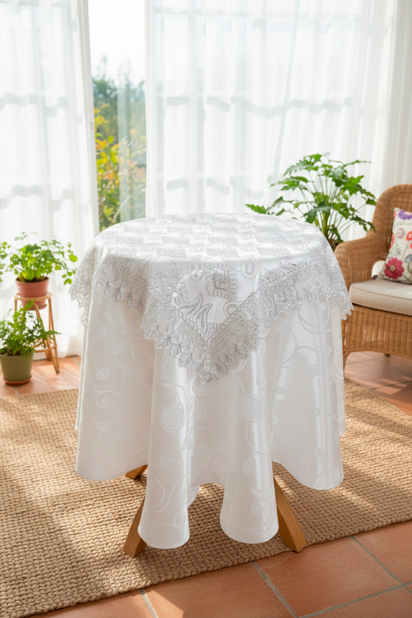 Carpeta lentejuela 1805 85cmx85cm - Mantelería | D' Ensueño