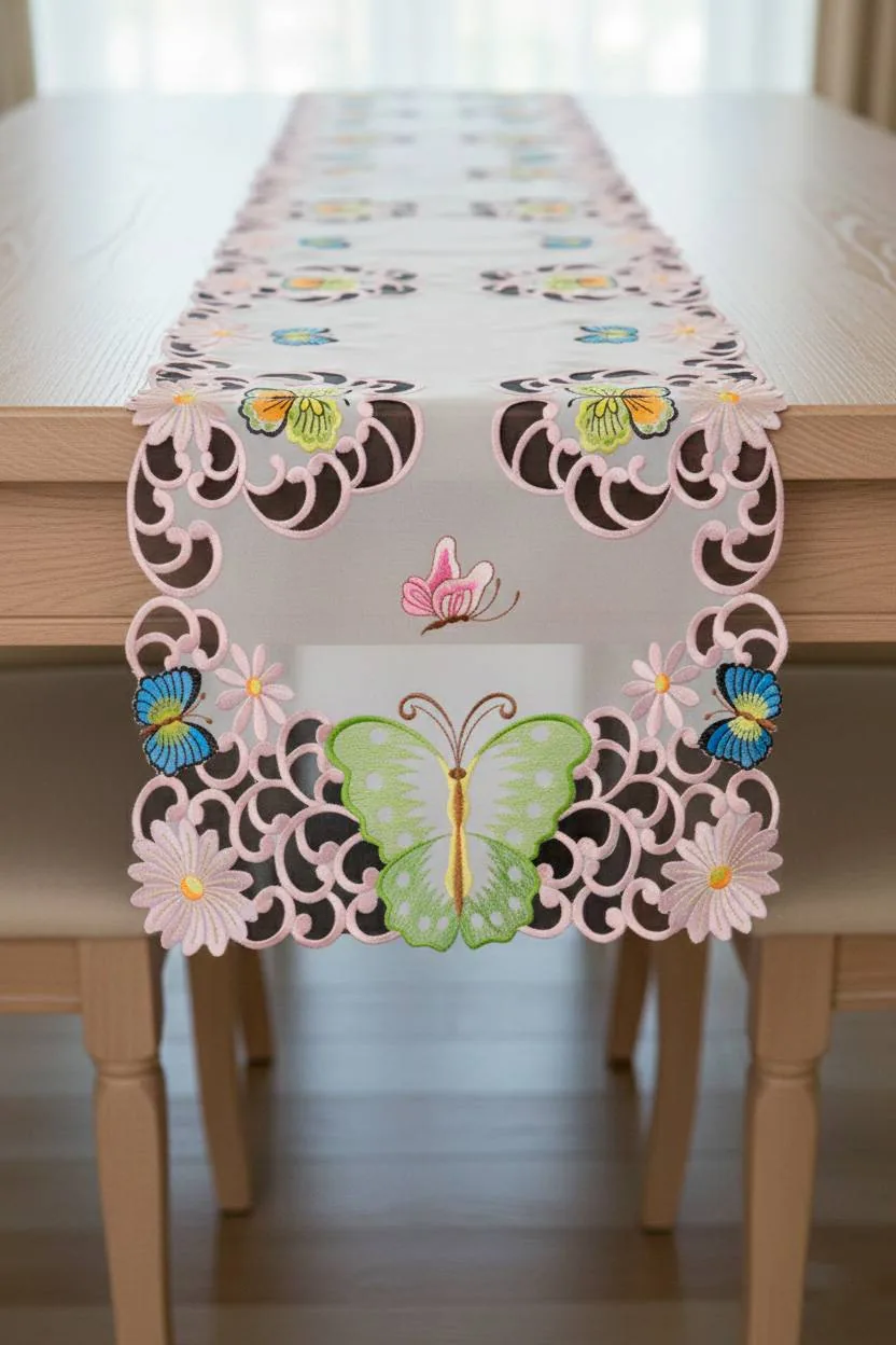 Camino de mesa bordado 8011 40cmx180cm - Mantelería | D' Ensueño