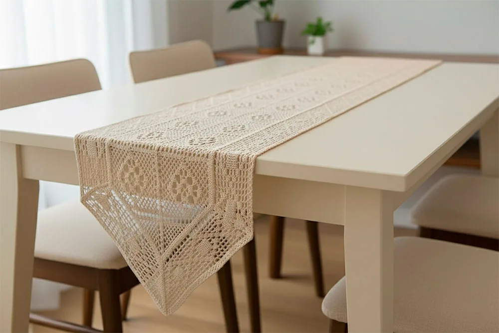 Camino de mesa croché 41cmx185cm - Mantelería | D' Ensueño