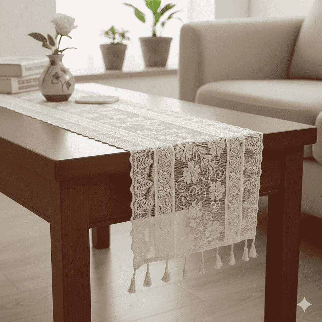 Camino de mesa encaje 97cm x 30cm - Mantelería | D' Ensueño