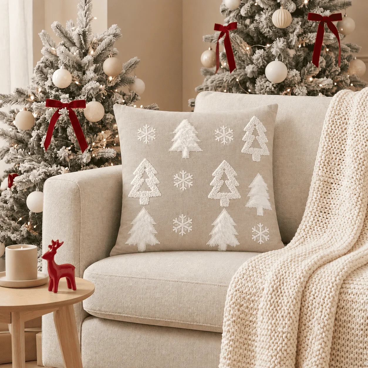 Cojín canto 45cmx45cm - Navidad | D' Ensueño