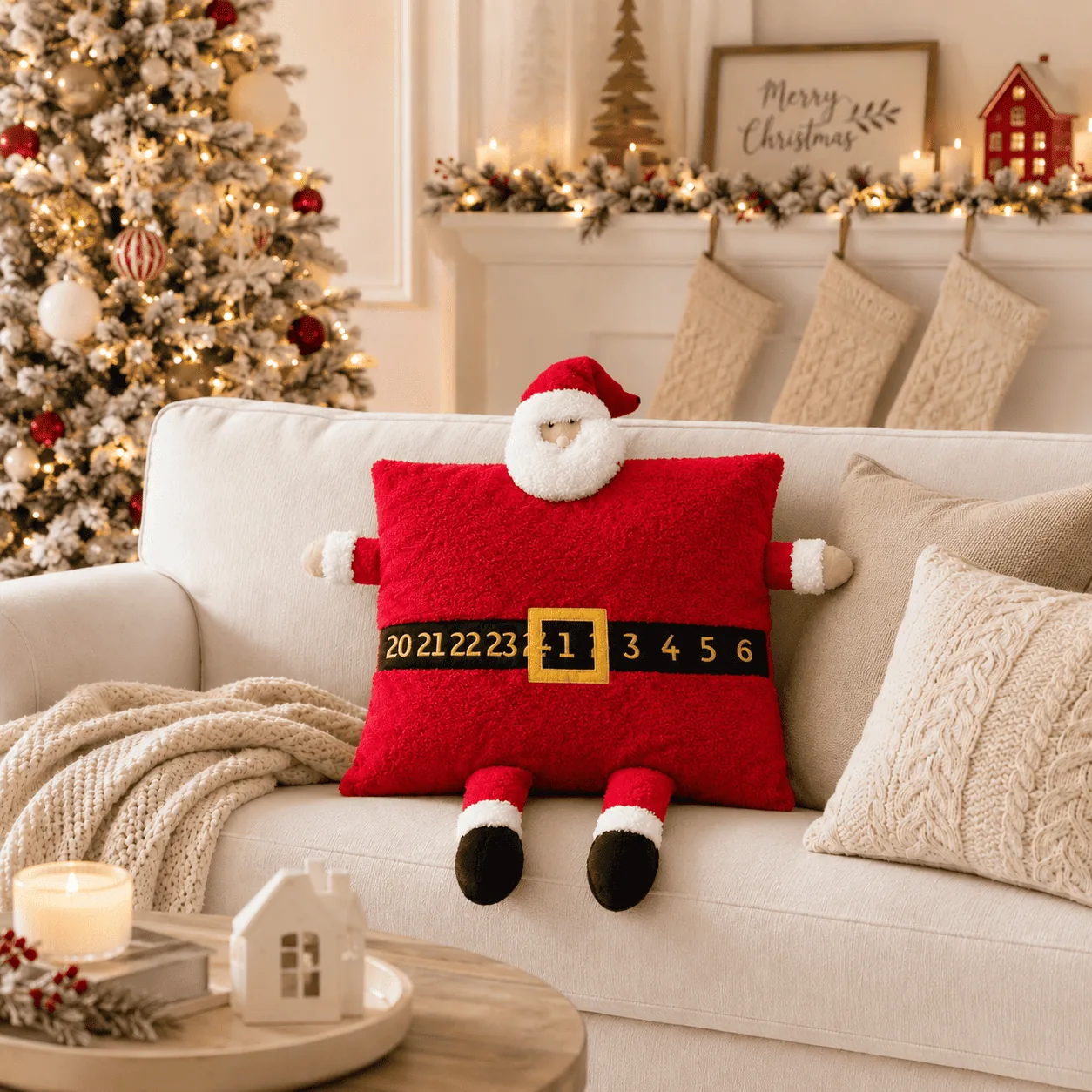 Cojín nieve 45cmx45cm - Navidad | D' Ensueño