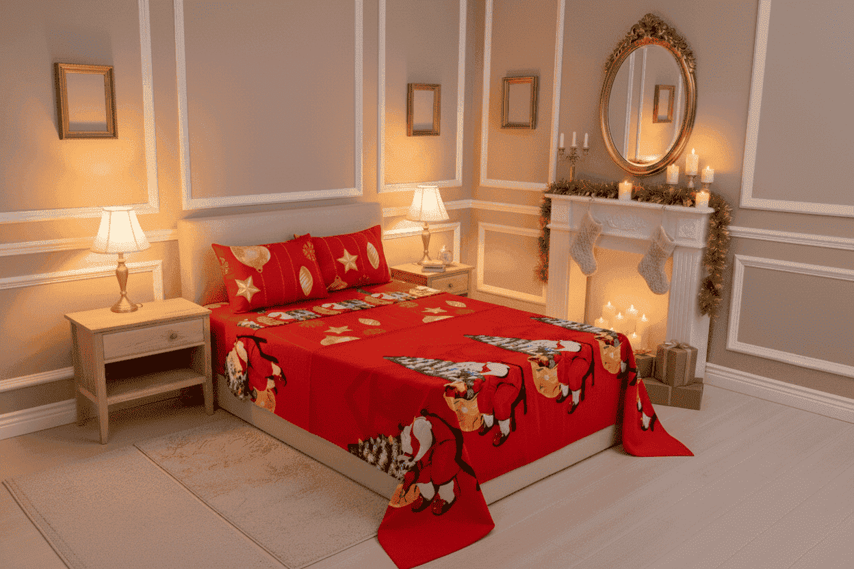 Juego de sábanas navideña semidoble - Navidad 2025 | D' Ensueño