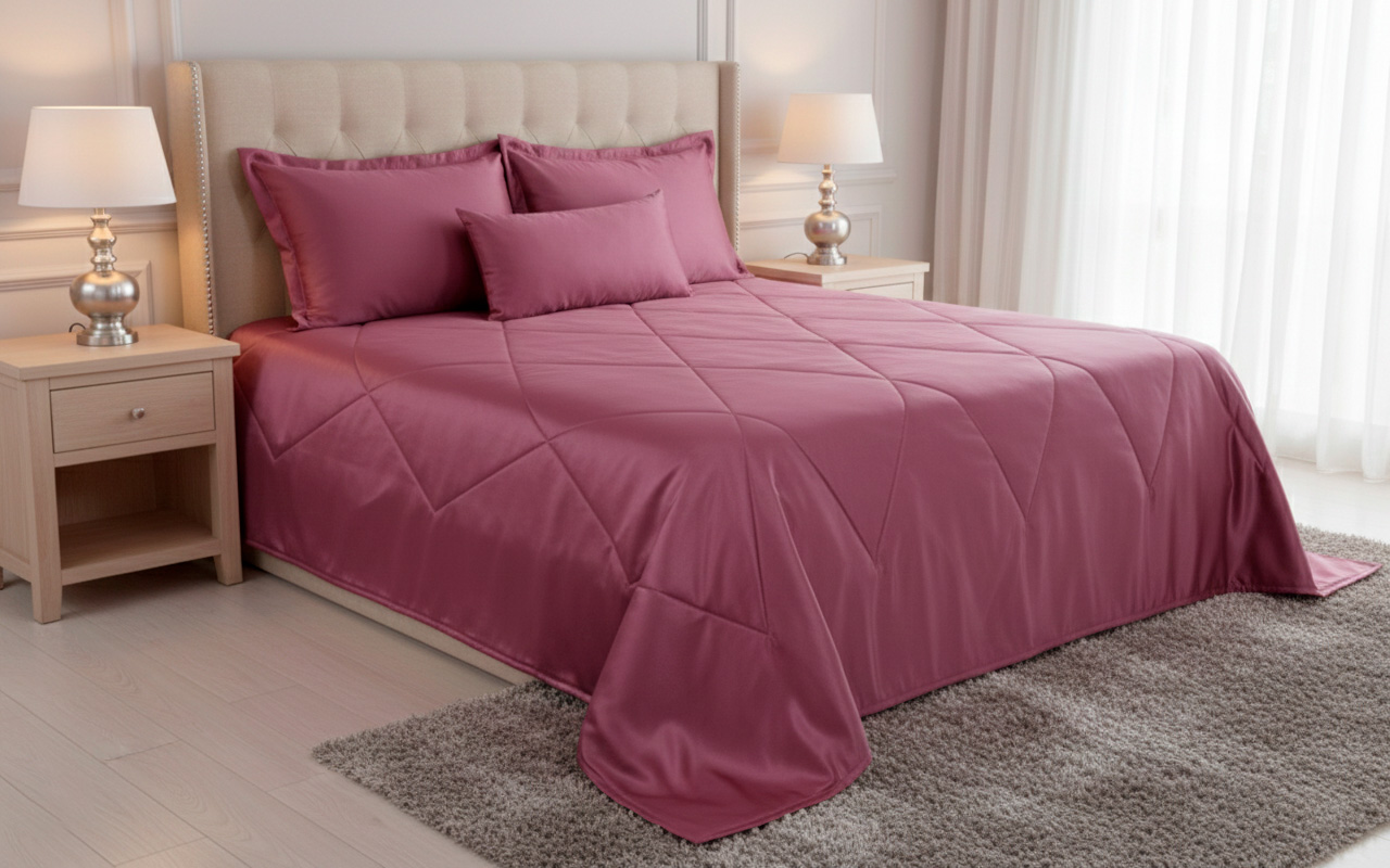 Tendido de cama satín gold doble - Tendidos premium | D' Ensueño