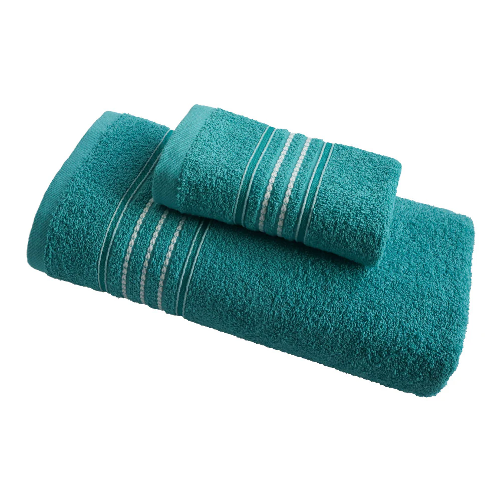 Juego de toallas melocotón 1 de manos + 1 de cuerpo 2 unidades verde 450gr - Toallas Colombia